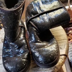 UGG Black Sequin Winter Boots